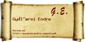 Gyömrei Endre névjegykártya